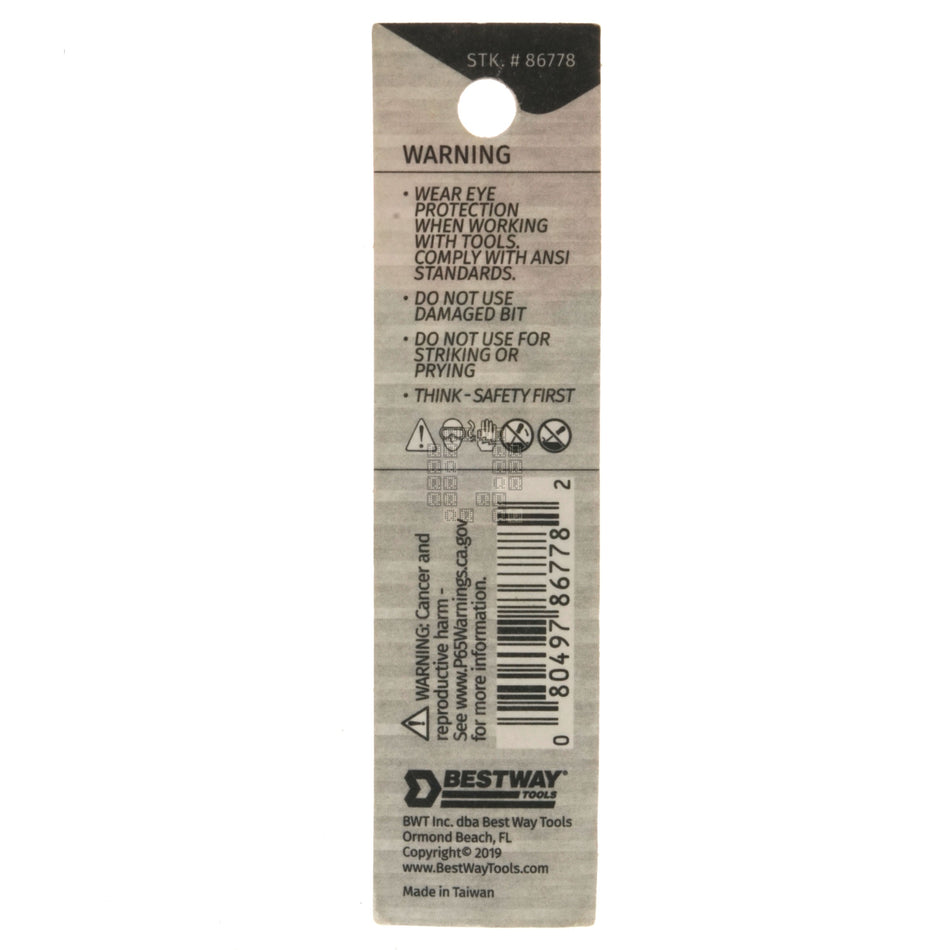 Best Way Tools 86778 Tamper Security T15 TORX Screwdriver Bit, 1" Length