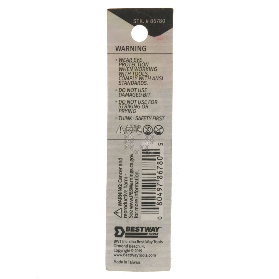 Best Way Tools 86780 Tamper Security T25 TORX Screwdriver Bit, 1" Length