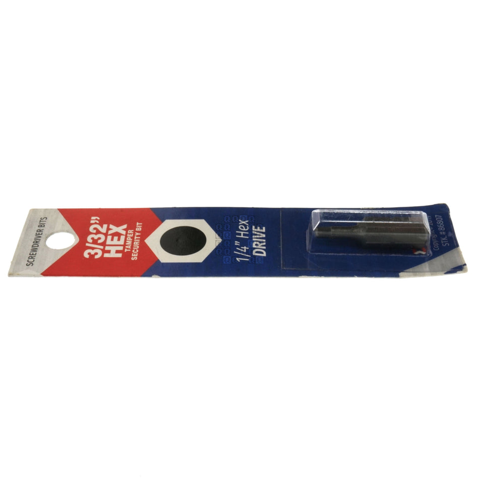 Best Way Tools 86807 Tamper Security 3/32" Hex Recess Screwdriver Bit, 1" Length