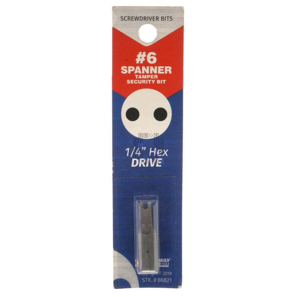 Best Way Tools 86821 Tamper Security #6 Spanner Screwdriver Bit, 1" Length