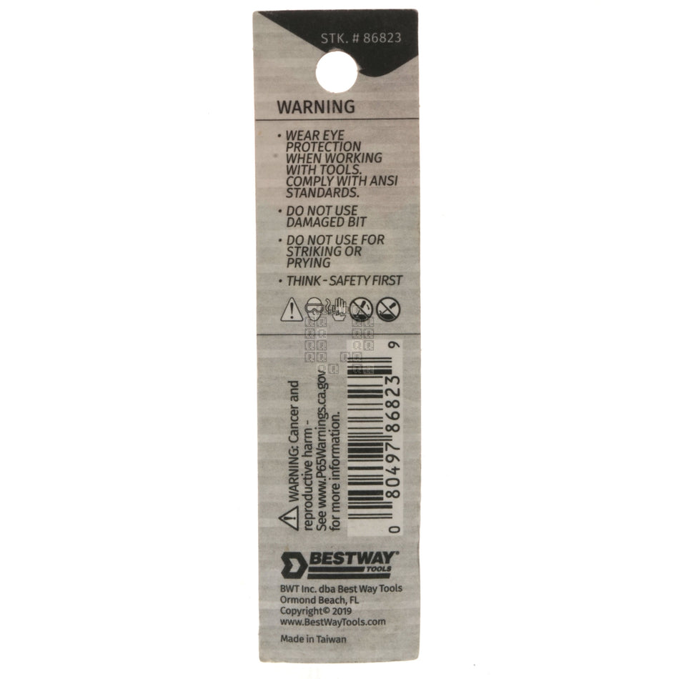 Best Way Tools 86823 Tamper Security #10 Spanner Screwdriver Bit, 1" Length, 1/4" Hex Drive