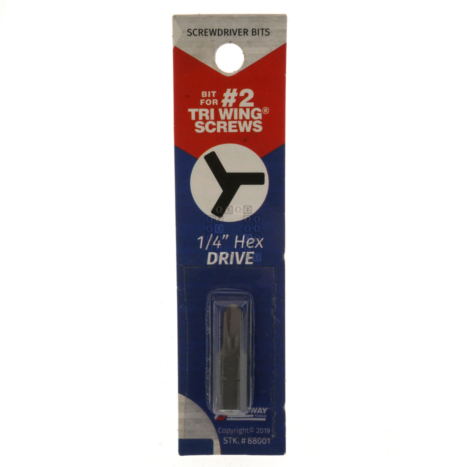 Best Way Tools 88001 Tamper Security #2 Tri-Wing Screwdriver Bit, 1" Length