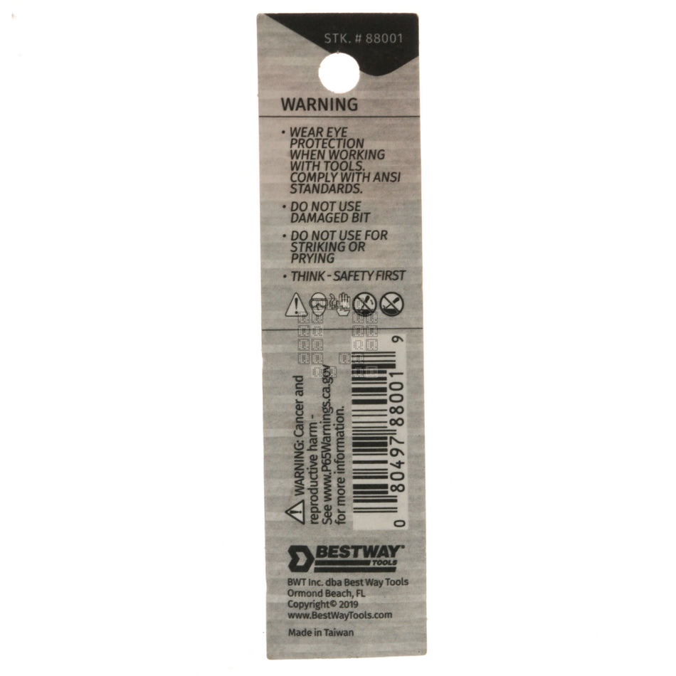 Best Way Tools 88001 Tamper Security #2 Tri-Wing Screwdriver Bit, 1" Length