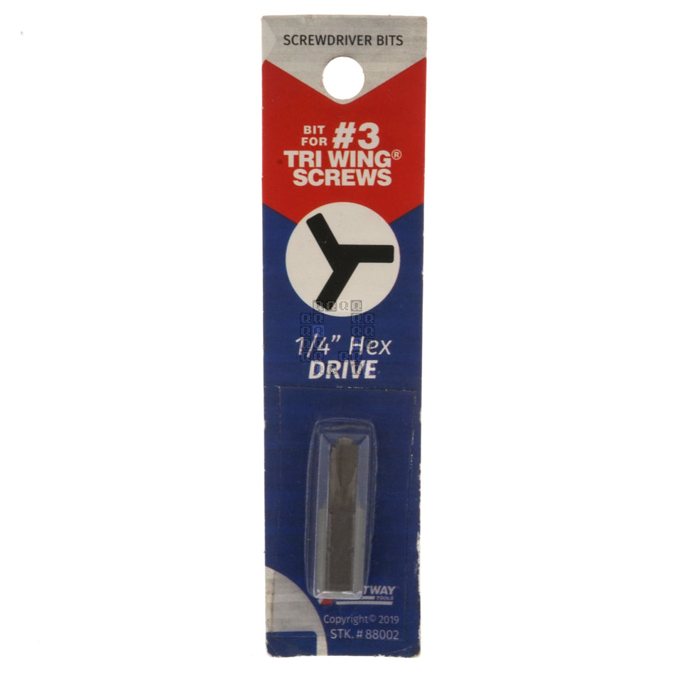 Best Way Tools 88002 Tamper Security #3 Tri-Wing Screwdriver Bit, 1" Length