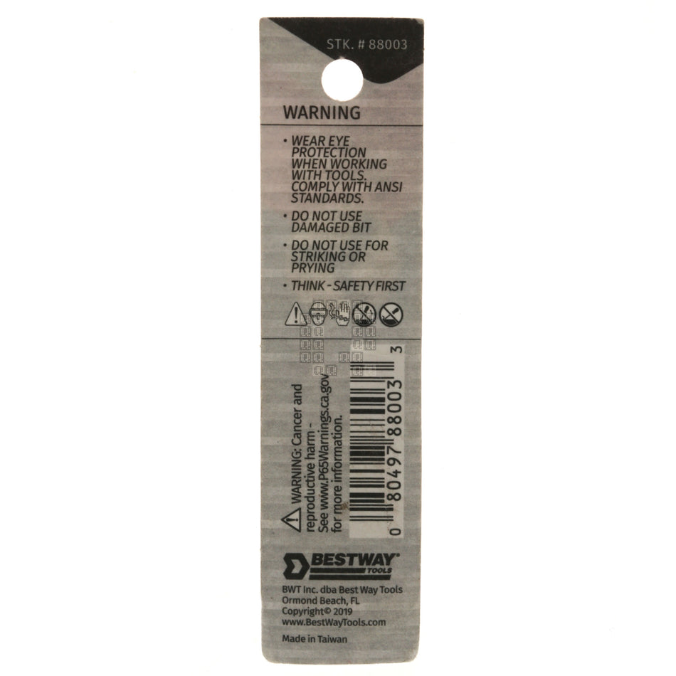 Best Way Tools 88003 Tamper Security #4 Tri-Wing Screwdriver Bit, 1" Length