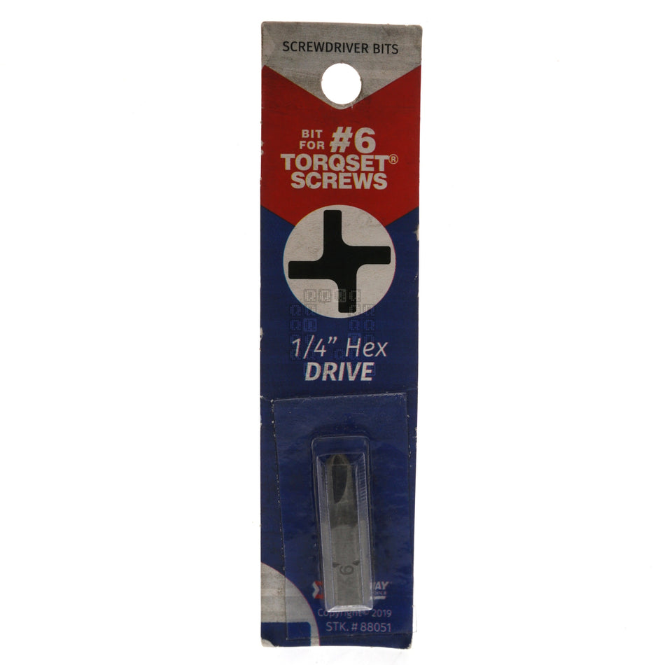 Best Way Tools 88051 #6 Torq-set Security Screwdriver Bit, 1" Length