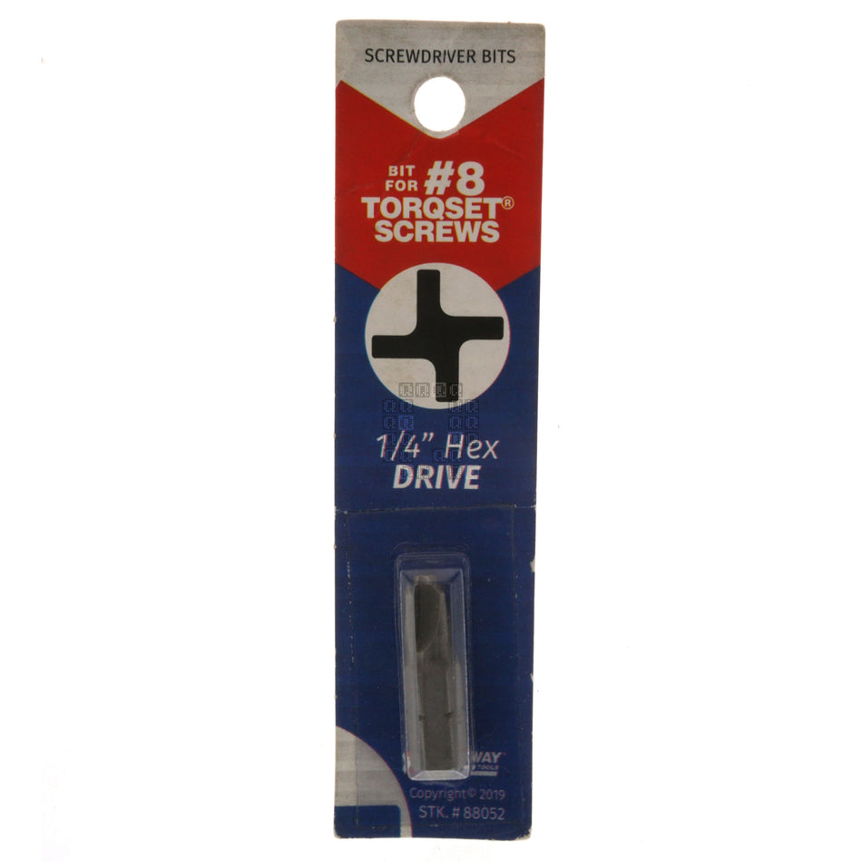 Best Way Tools 88052 #8 Torqset Screw Screwdriver Bit, 1" Length