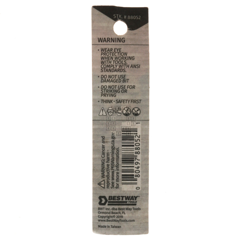 Best Way Tools 88052 #8 Torqset Screw Screwdriver Bit, 1" Length