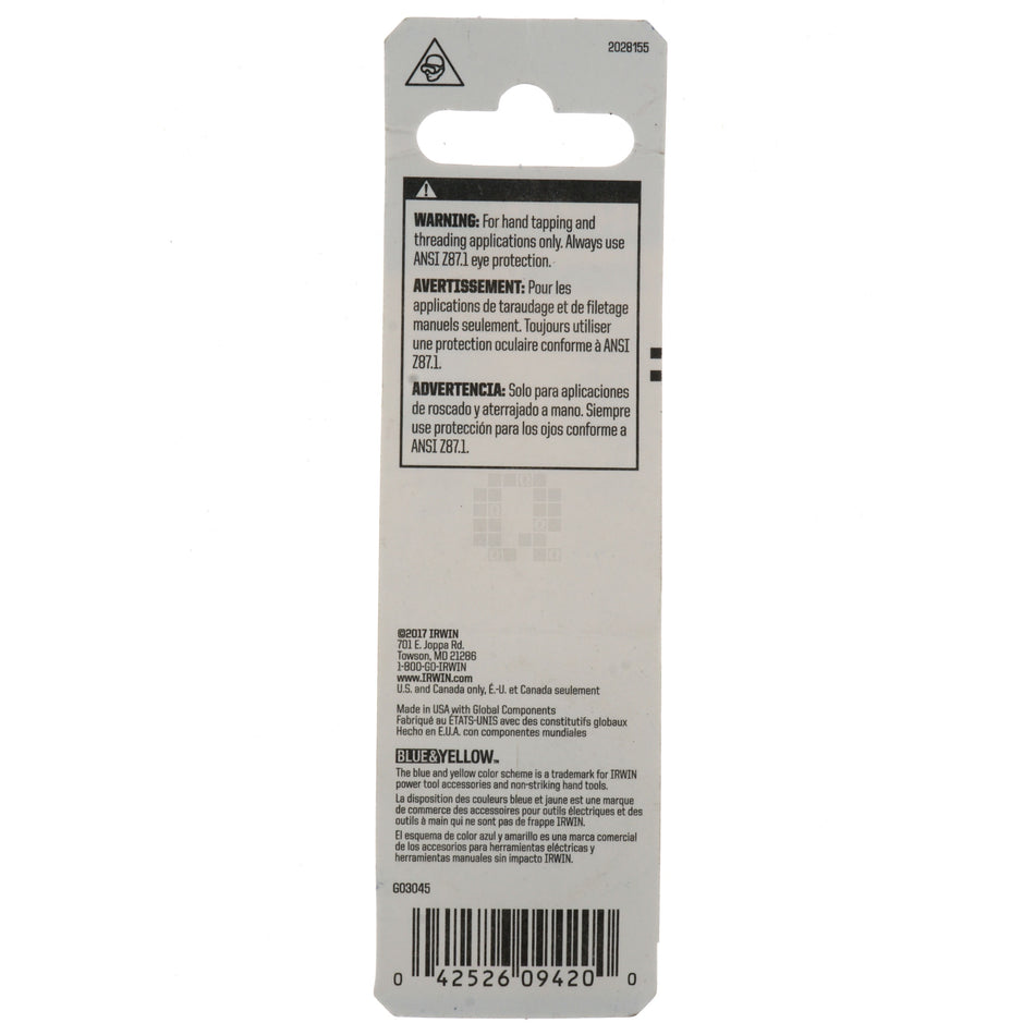 Irwin Hanson 9420 1/4"-20NC RH 1" Carbon Steel Hex Die