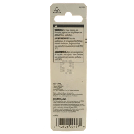 Irwin Hanson 9427 5/16"-18NC Carbon Steel Right Hand (RH) 1" Hex Die Package Back