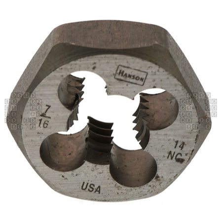 Irwin Hanson 9439 7/16"-14 NC Carbon Steel Right Hand (RH) 1" Hex Die