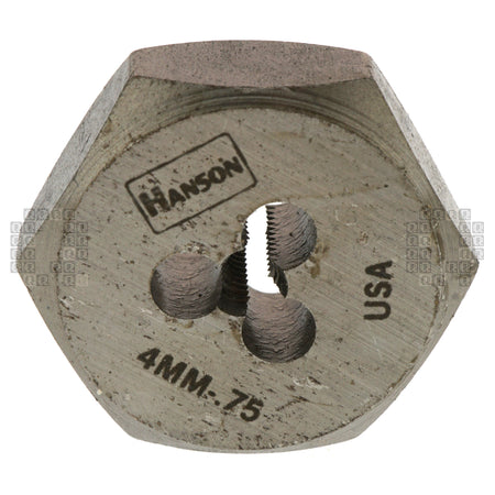 Irwin Hanson 9717 4mm M4 - 0.70mm Right Hand RH Metric Carbon Steel 1" Hex Die