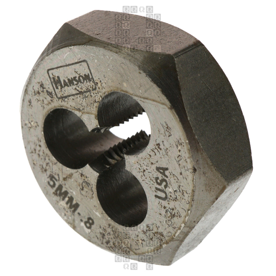 Irwin Hanson 9722 5mm M5 - 0.80mm Right Hand RH Metric Carbon Steel 1" Hex Die