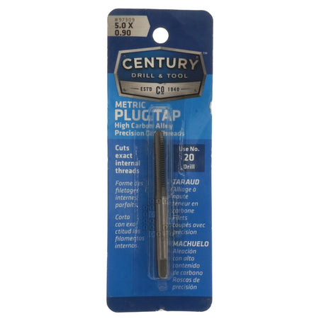 Century Drill & Tool 97309 M5-0.90mm Metric High Carbon Steel Alloy Precision Plug Tap Package Front