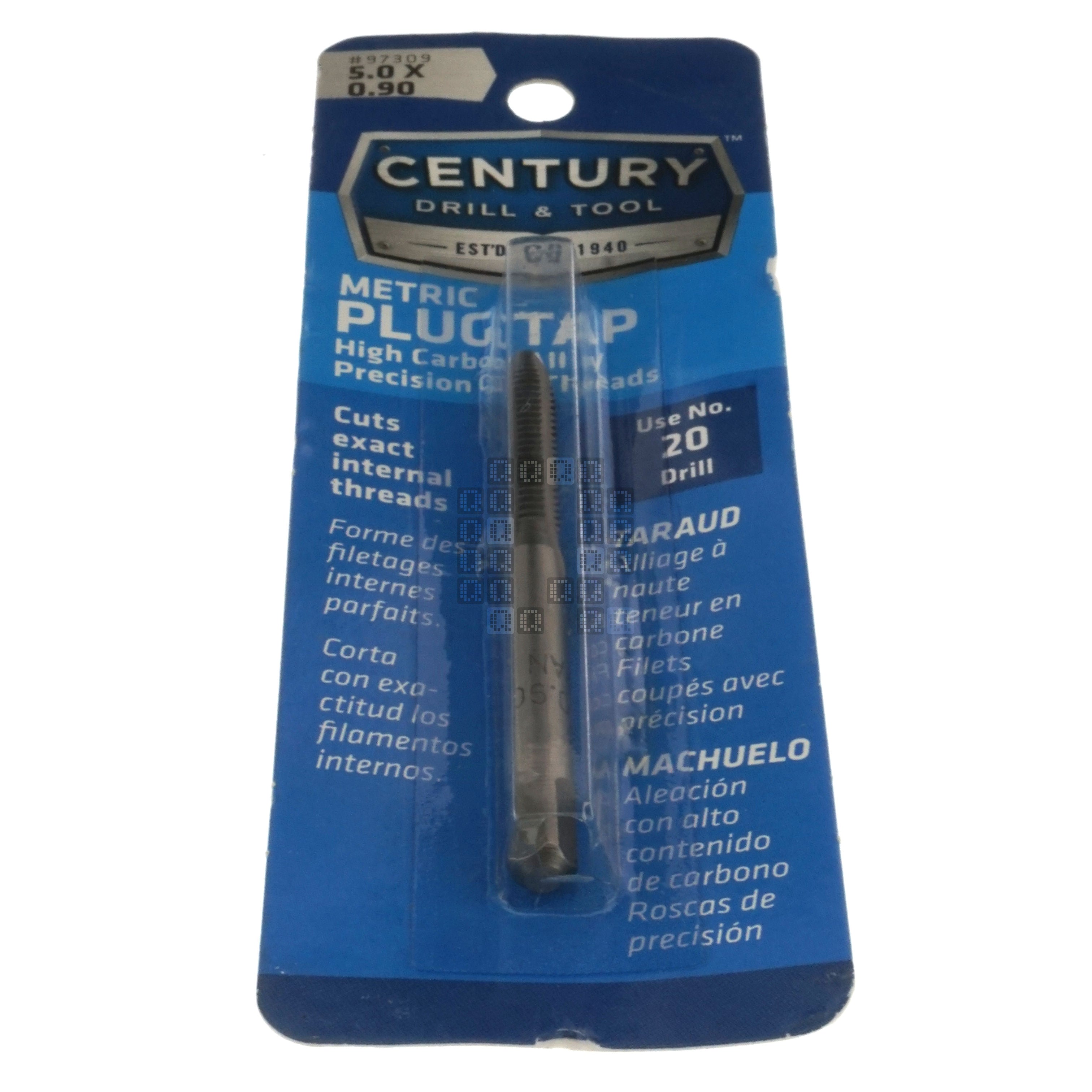 Century Drill & Tool 97309 M5-0.90mm Metric High Carbon Steel Alloy Precision Plug Tap
