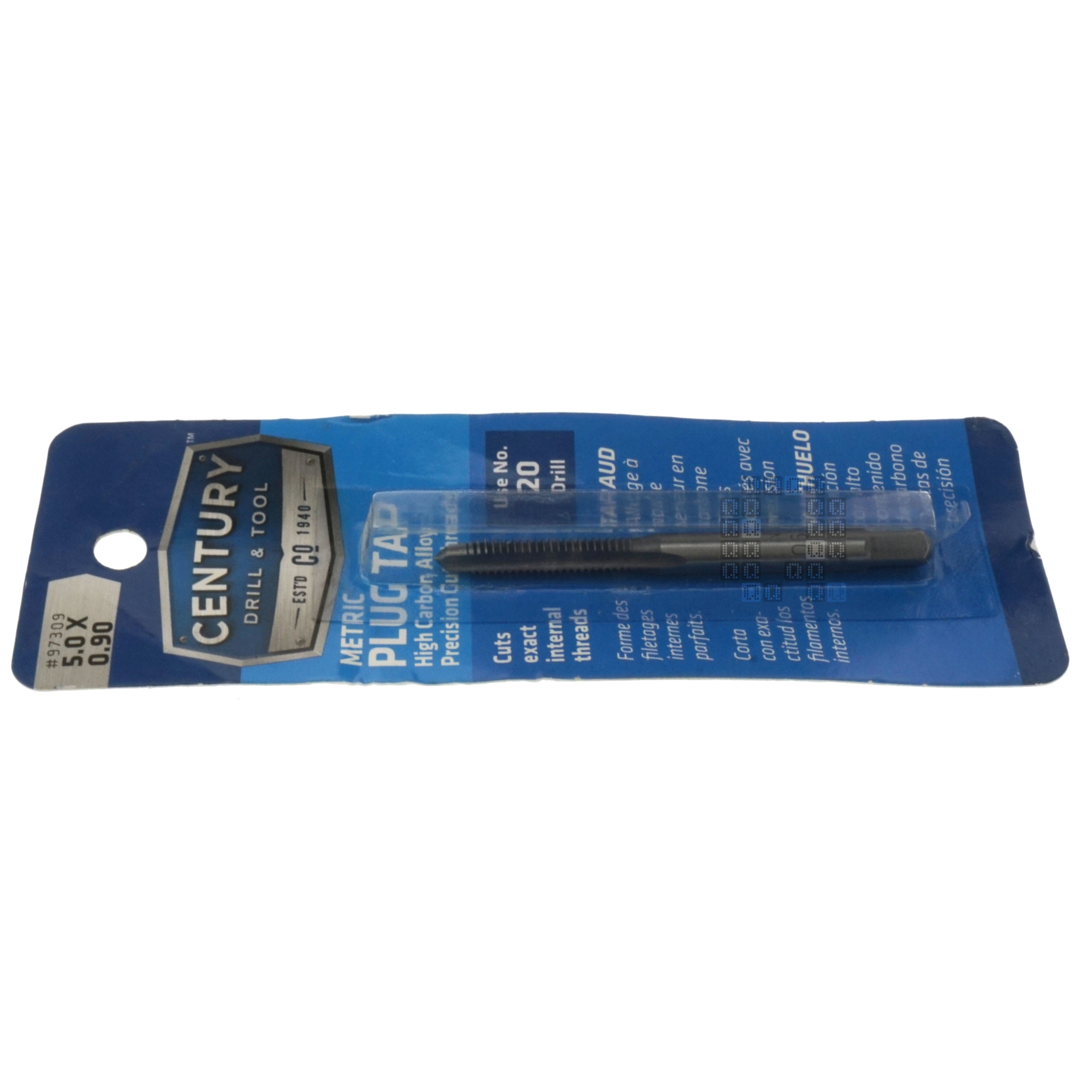 Century Drill & Tool 97309 M5-0.90mm Metric High Carbon Steel Alloy Precision Plug Tap