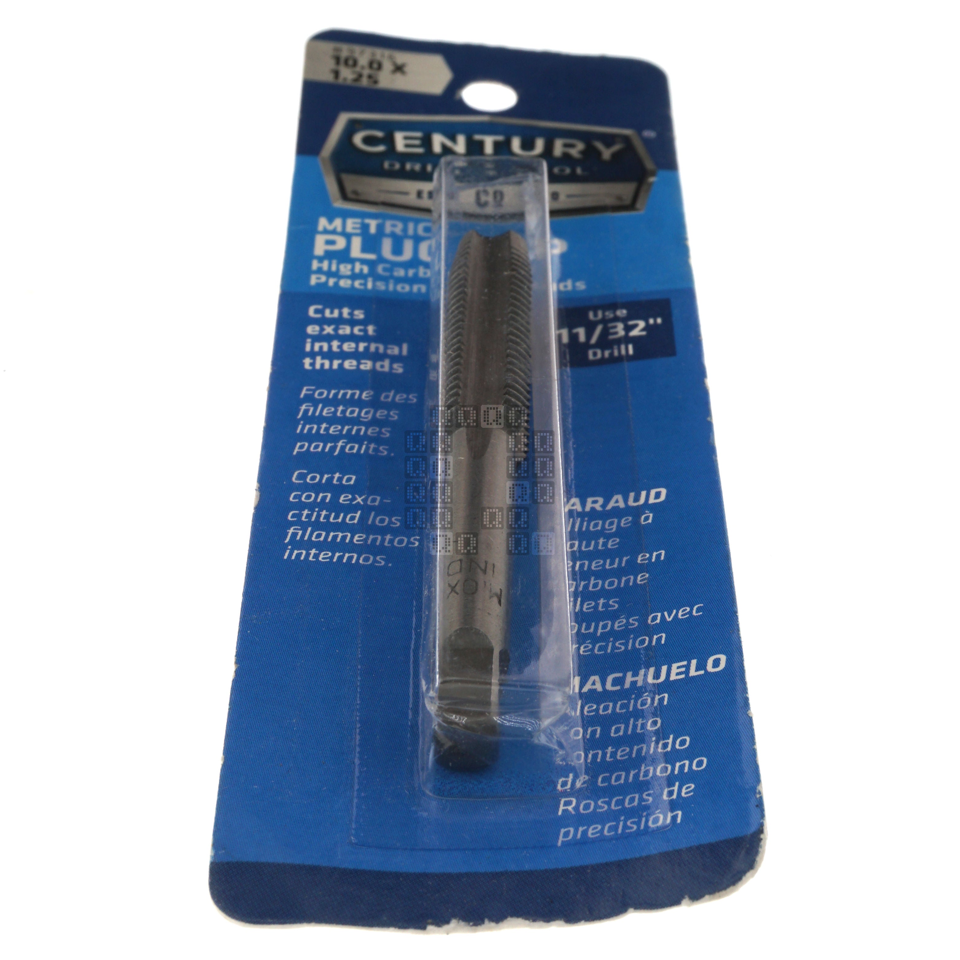 Century Drill & Tool 97316 M10-1.25mm Metric High Carbon Steel Alloy Precision Plug Tap