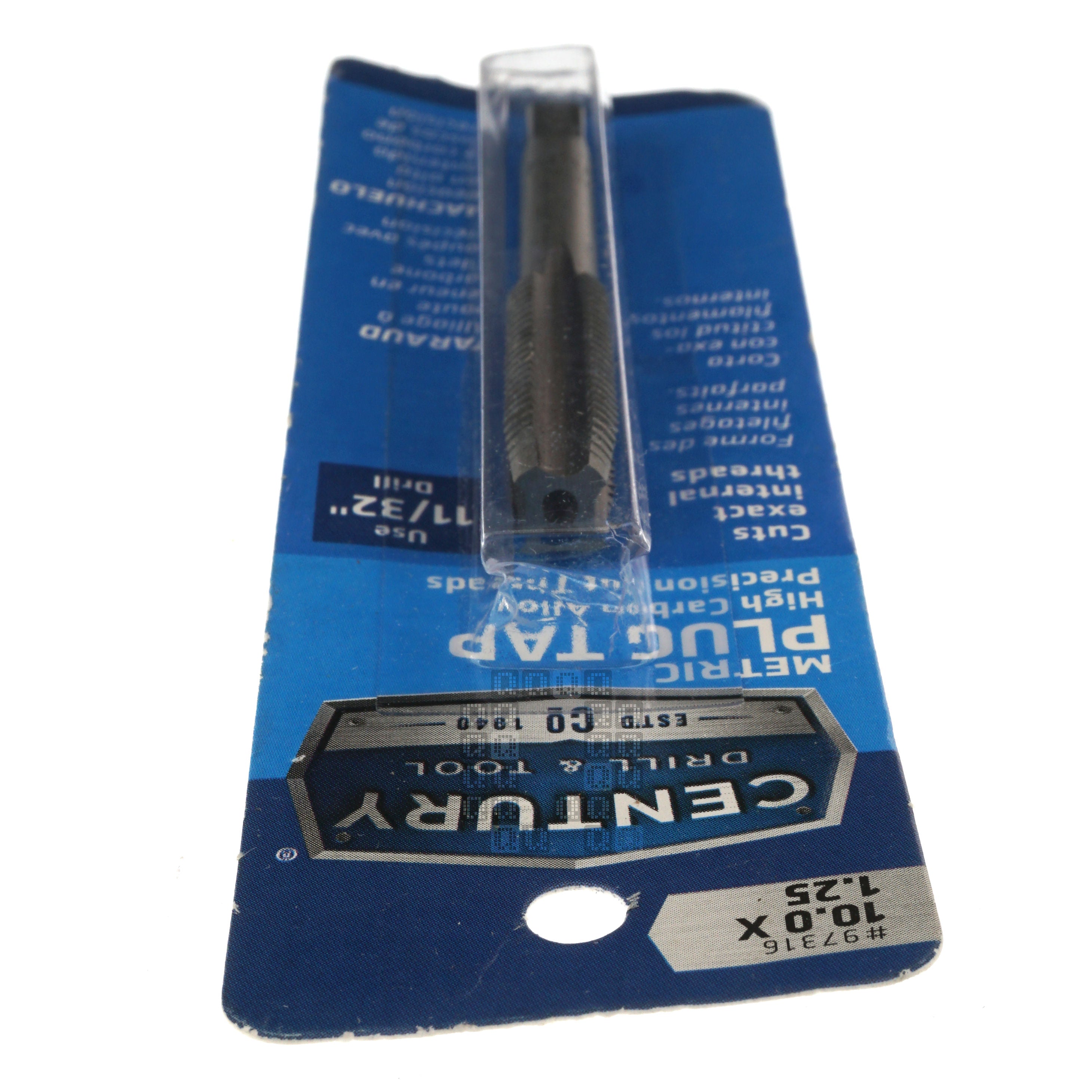 Century Drill & Tool 97316 M10-1.25mm Metric High Carbon Steel Alloy Precision Plug Tap