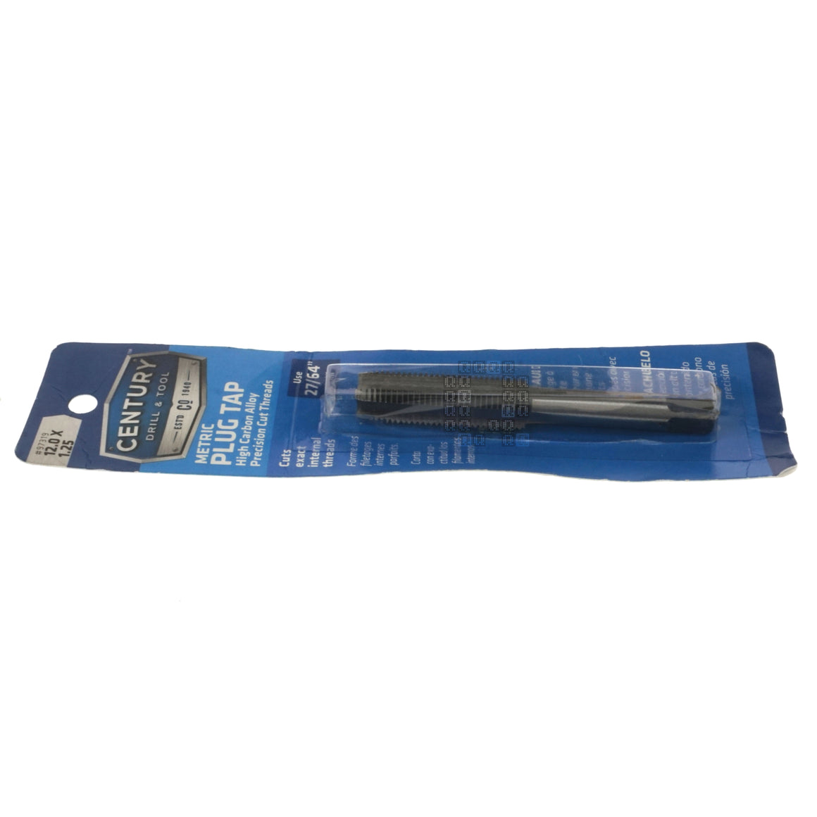 Century Drill & Tool 97319 M12-1.25mm Metric High Carbon Steel Alloy Precision Plug Tap