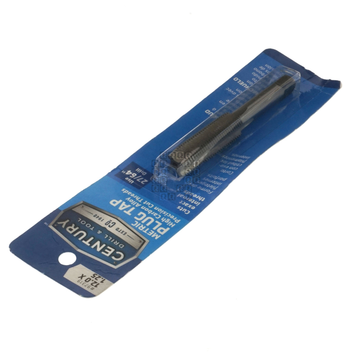 Century Drill & Tool 97319 M12-1.25mm Metric High Carbon Steel Alloy Precision Plug Tap