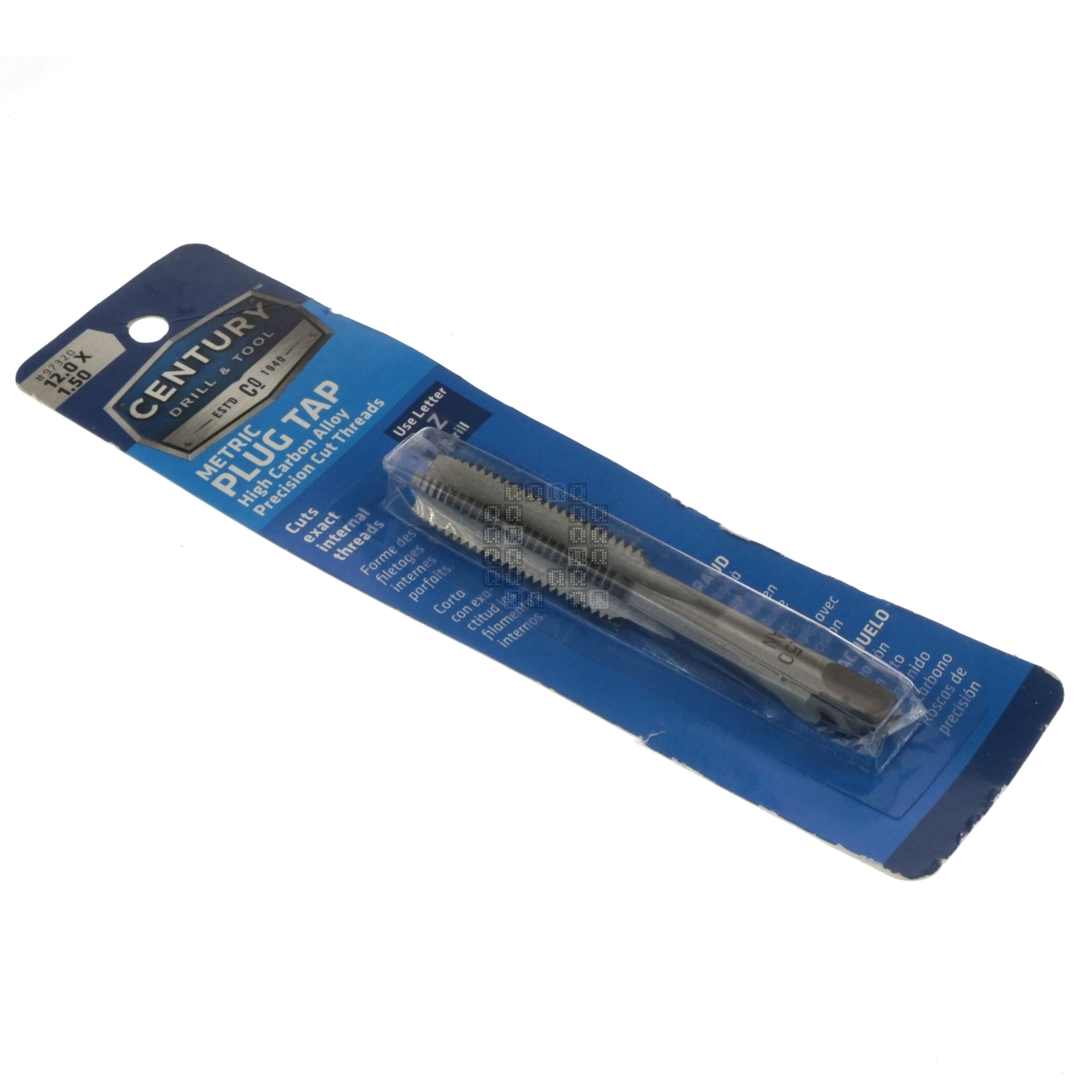 Century Drill & Tool 97320 M12-1.50mm Metric High Carbon Steel Alloy Precision Plug Tap