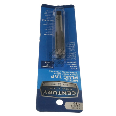 Century Drill & Tool 97320 M12-1.50mm Metric High Carbon Steel Alloy Precision Plug Tap