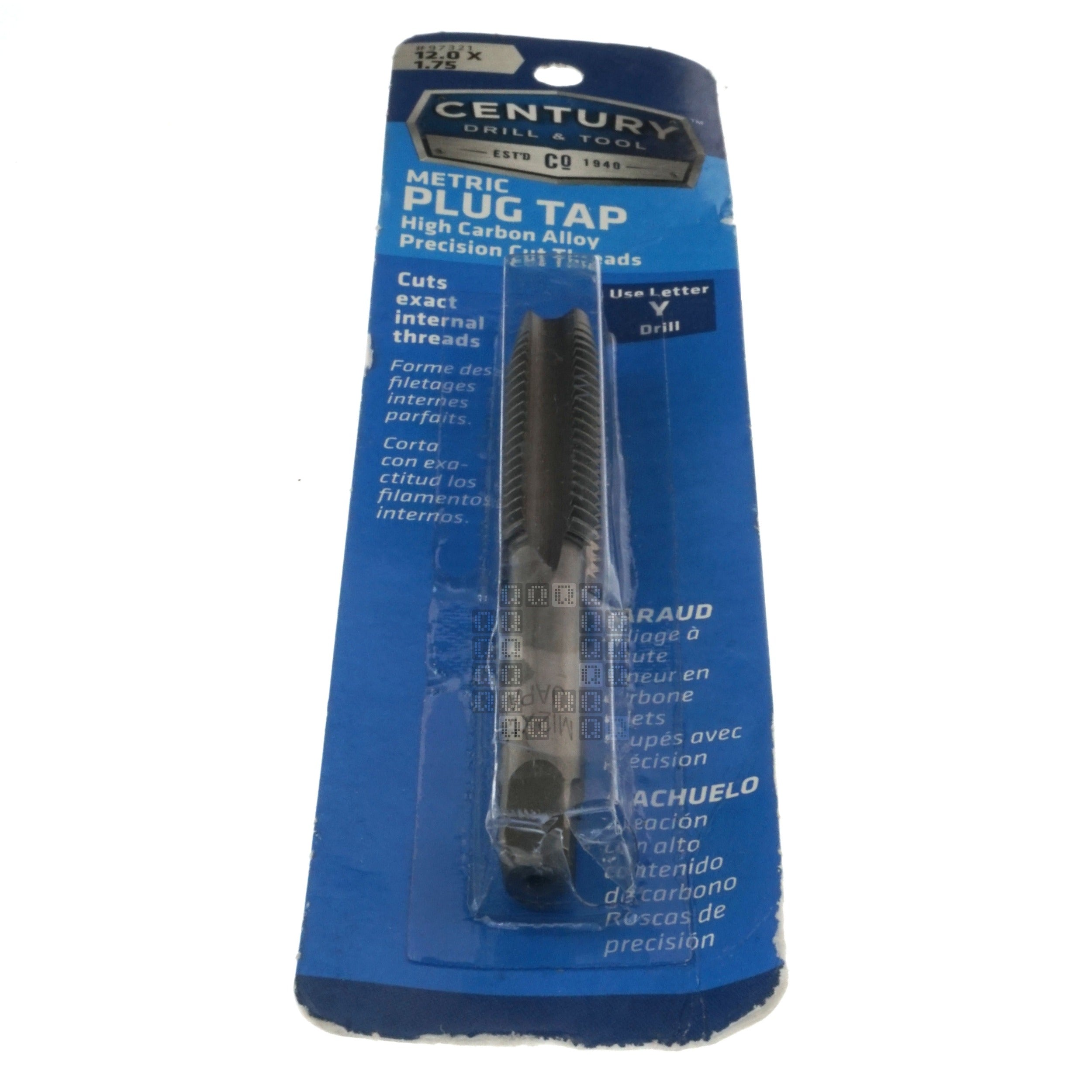 Century Drill & Tool 97321 M12-1.75mm Metric High Carbon Steel