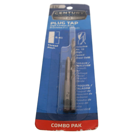 Century Drill & Tool 97508 M5-0.80mm High Carbon Alloy Plug Tap & #19 HSS Drill Bit Combo Pak
