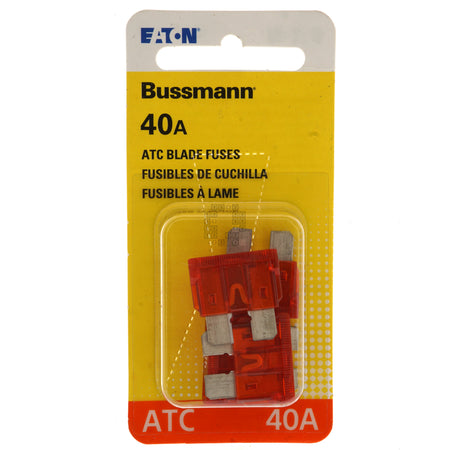 Eaton Bussmann BP/ATC-40-RP 40-Amp ATC Automotive Blade Fuses, 5-Pack, Orange Package Front