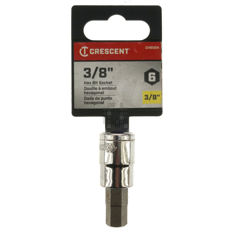 Crescent CHBS6N 3/8" Drive SAE Hex Bit Chrome Socket, 3/8"