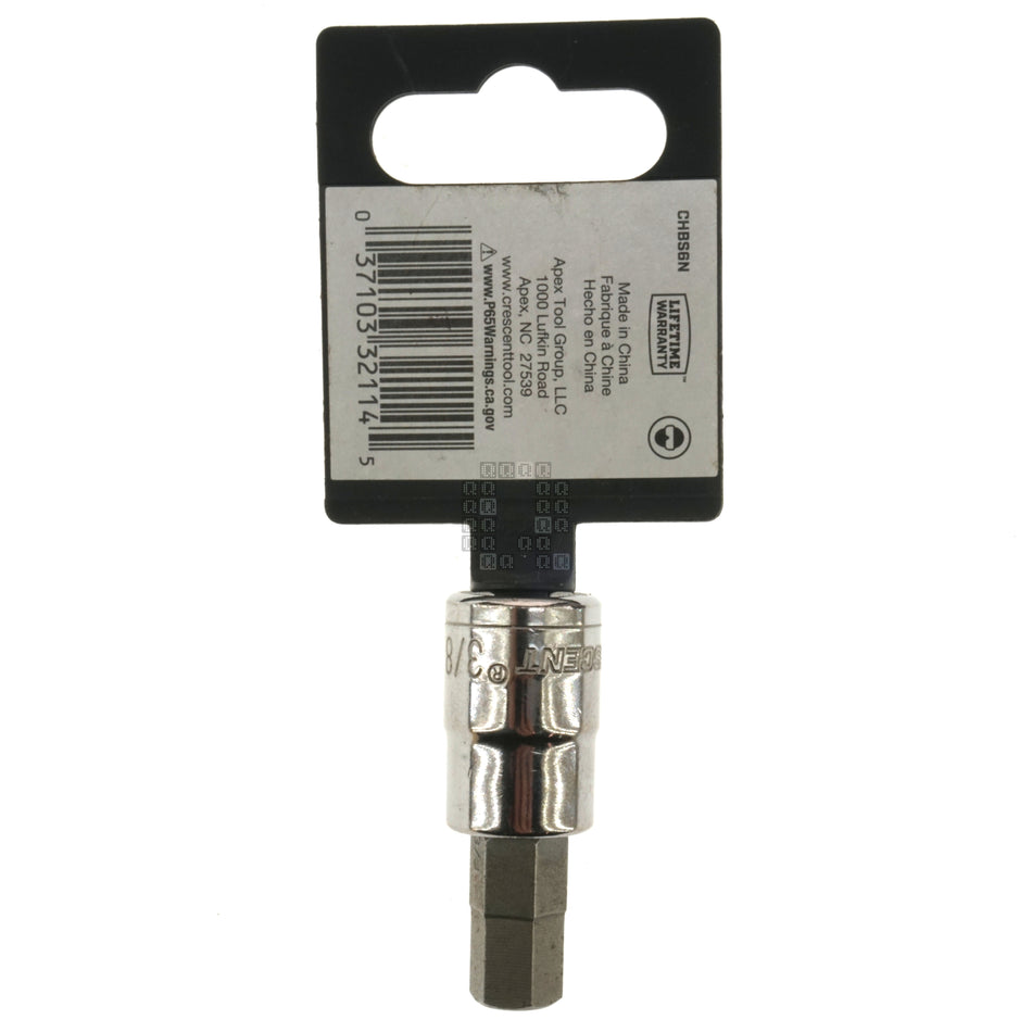 Crescent CHBS6N 3/8" Drive SAE Hex Bit Chrome Socket, 3/8"