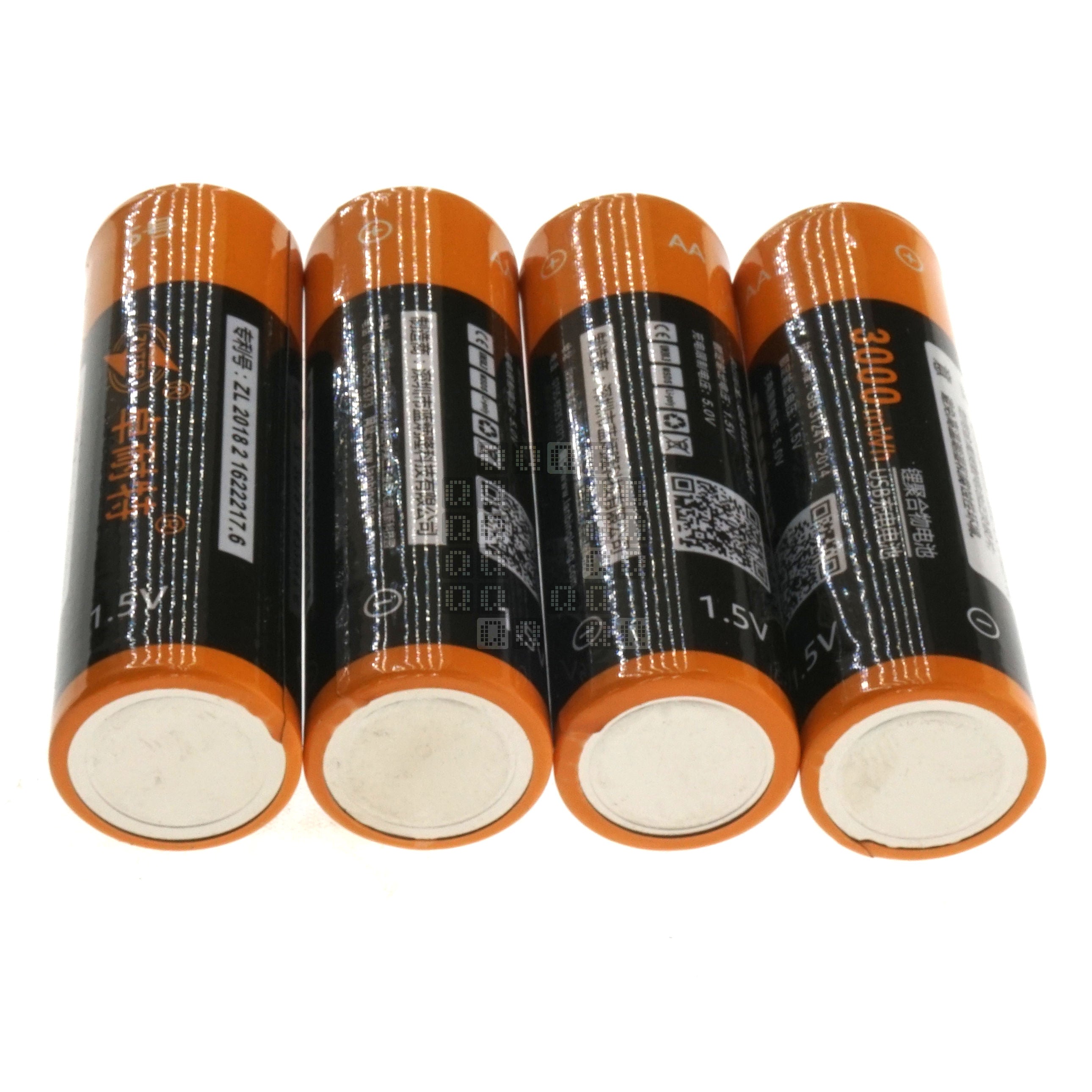Znter USB-C Rechargeable 'AA' Li-ion Battery, 4-Pack, 2000mAh, 1.5VDC