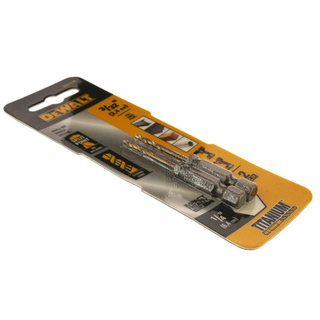 DeWALT DD5106 3/32" Impact Ready Drill Bit, TiN Coated, Pilot Point, 2-Pack, 1/4" Hex Quick Change Shank