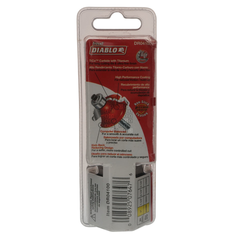 Diablo DR04100 1/8" Diameter Straight Solid Carbide Router Bit, 1/4" Shank