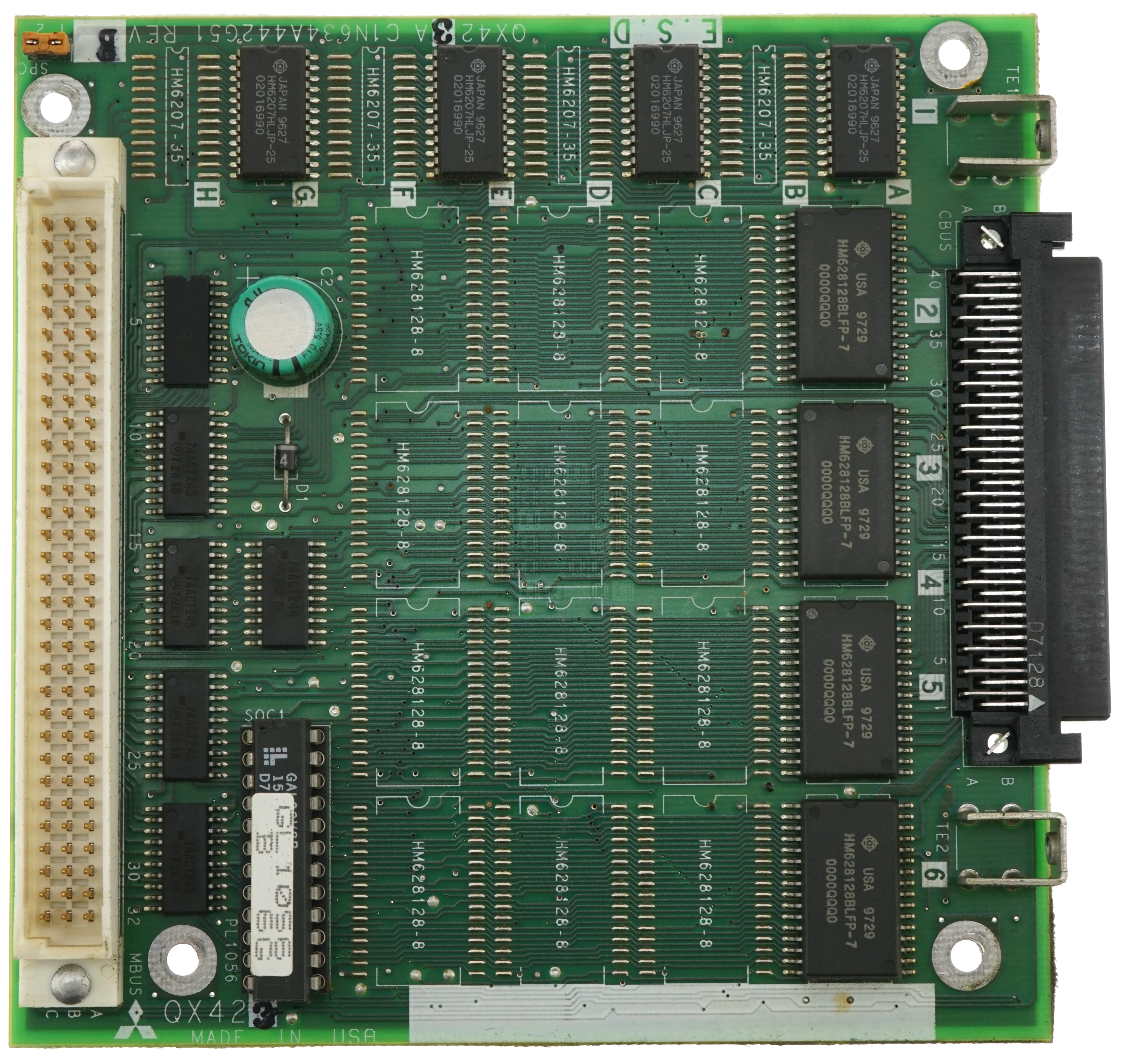 Mazak Mitsubishi QX423A Circuit Board Front Mitsubishi QX423A Memory Card Top