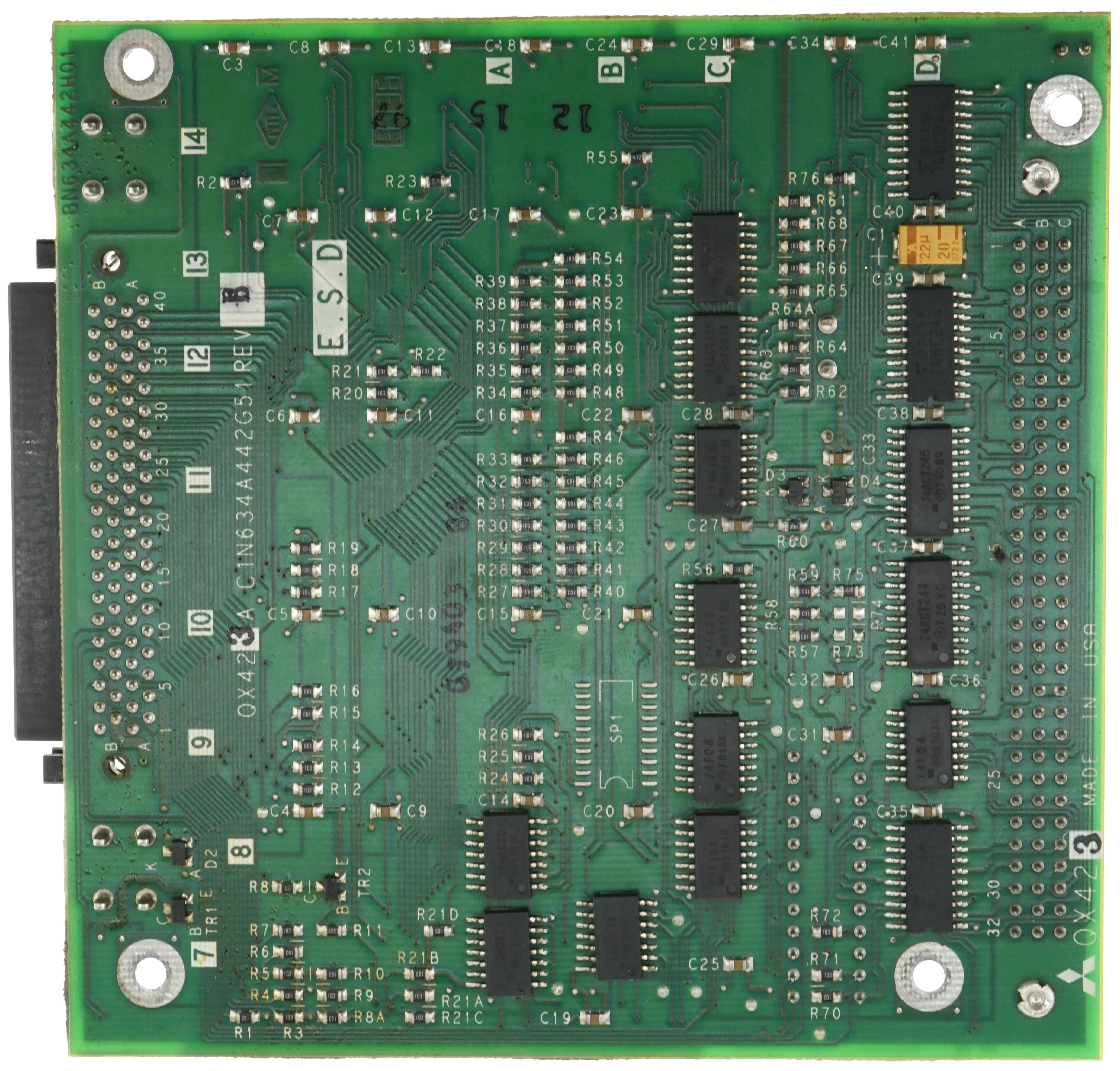 Mazak Mitsubishi QX423A Circuit Board Back Mitsubishi QX423A Memory Card Bottom