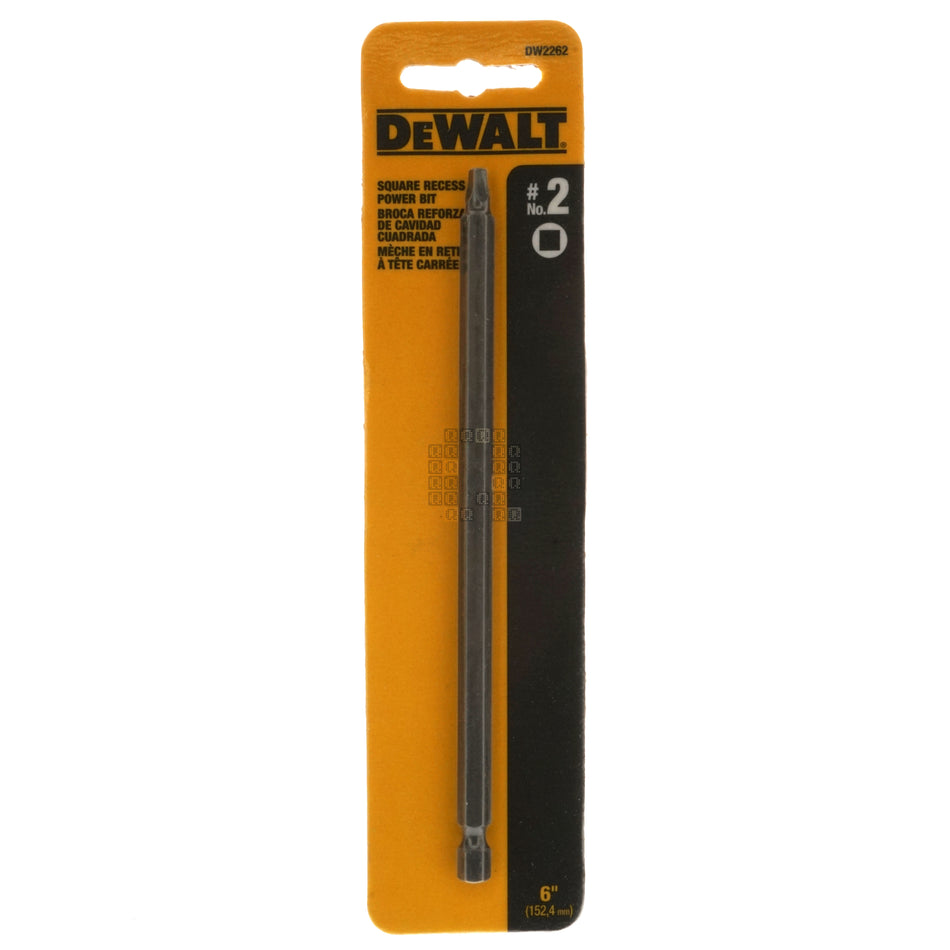DeWALT Industrial Tool DW2262 SQ2 / #2 Square Recess Power Bit, 6" Length
