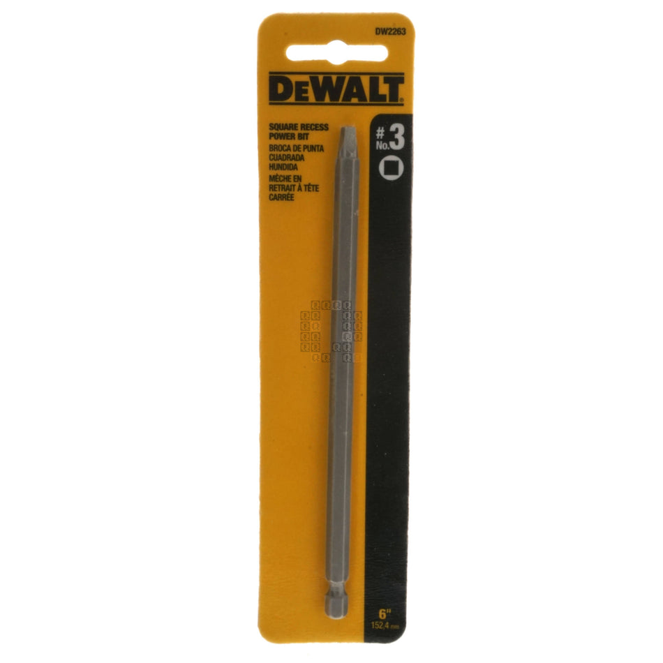DeWALT Industrial Tool DW2263 SQ3 / #3 Square Recess Power Bit, 6" Length