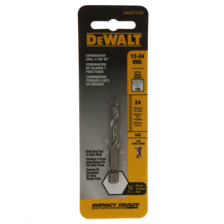 DeWALT DWADT1224 #12-24 UNC Right Hand (RH) Combination Drill & Tap Bit