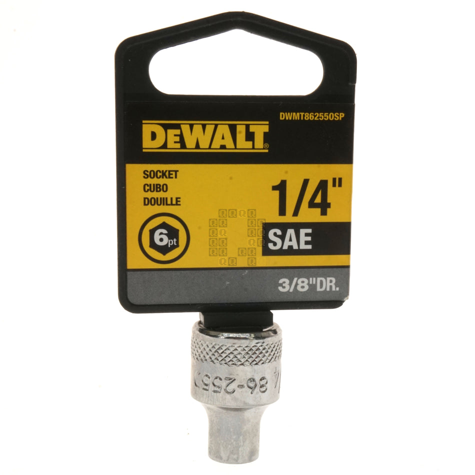 DeWALT Industrial Tool DWMT86255OSP 3/8" Drive 6-Point Standard SAE Chrome Socket, 1/4"