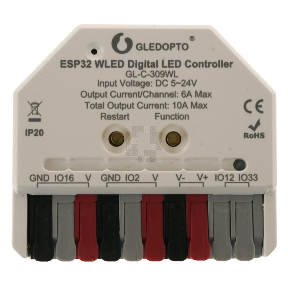 GLEDOPTO GL-C-309WL ESP32 WLED Digital LED Controller, 5-24VDC