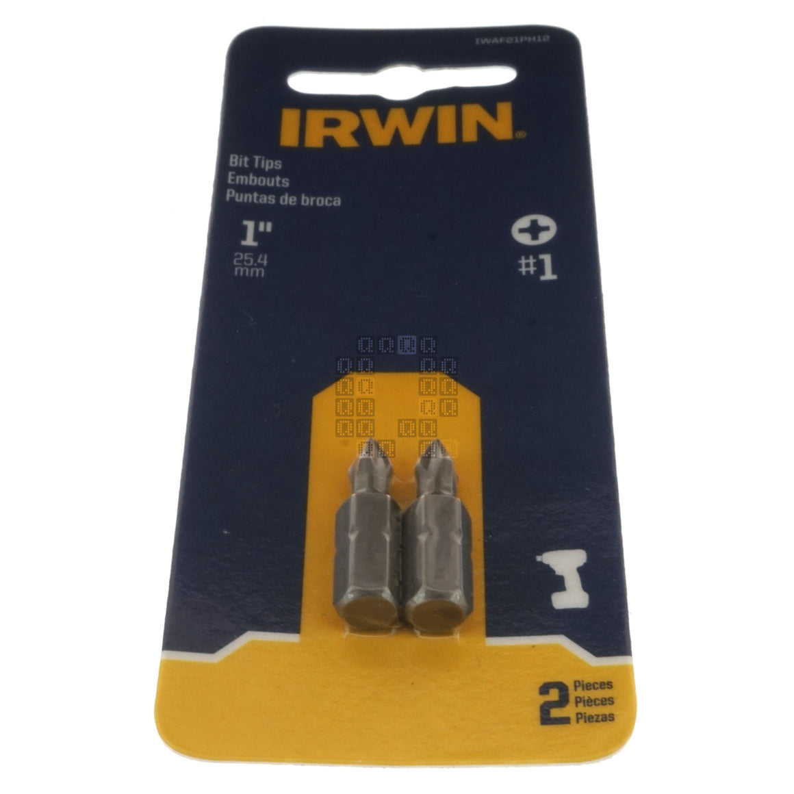 Irwin IWAF21PH12 #1 Phillips / PH1 Driver Bit Tips, 2-Pack, 1" Length