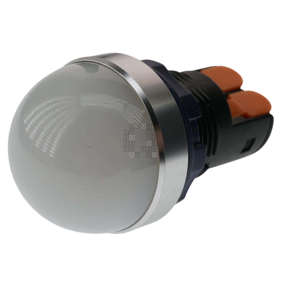 22mm Diffused Domed Panel Mount Green LED Indicator Light, 9-24VAC/DC, IP68