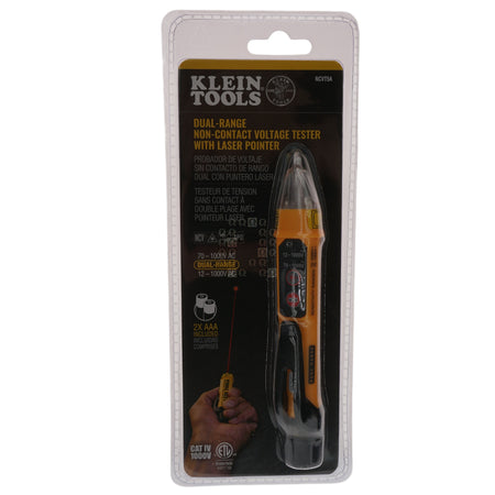 Klein Tools NCVT5A Dual-Range Non-Contact Voltage Tester with Laser Pointer Package Front