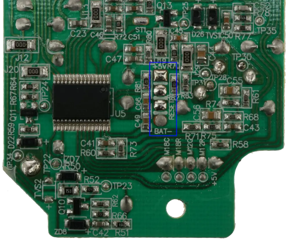 Milwaukee Rapid Charger MCU Zoom Circuit Board Reverse Engineering Milwaukee 860323004 Rapid Charger Microcontroller MCU and Programming Header