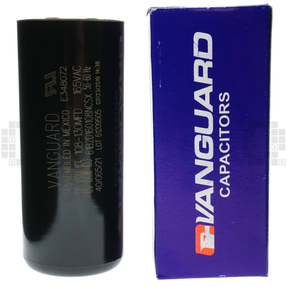 Vanguard BC-108M-165 Electric Motor Start Capacitor, 108-130 uF, 165VAC