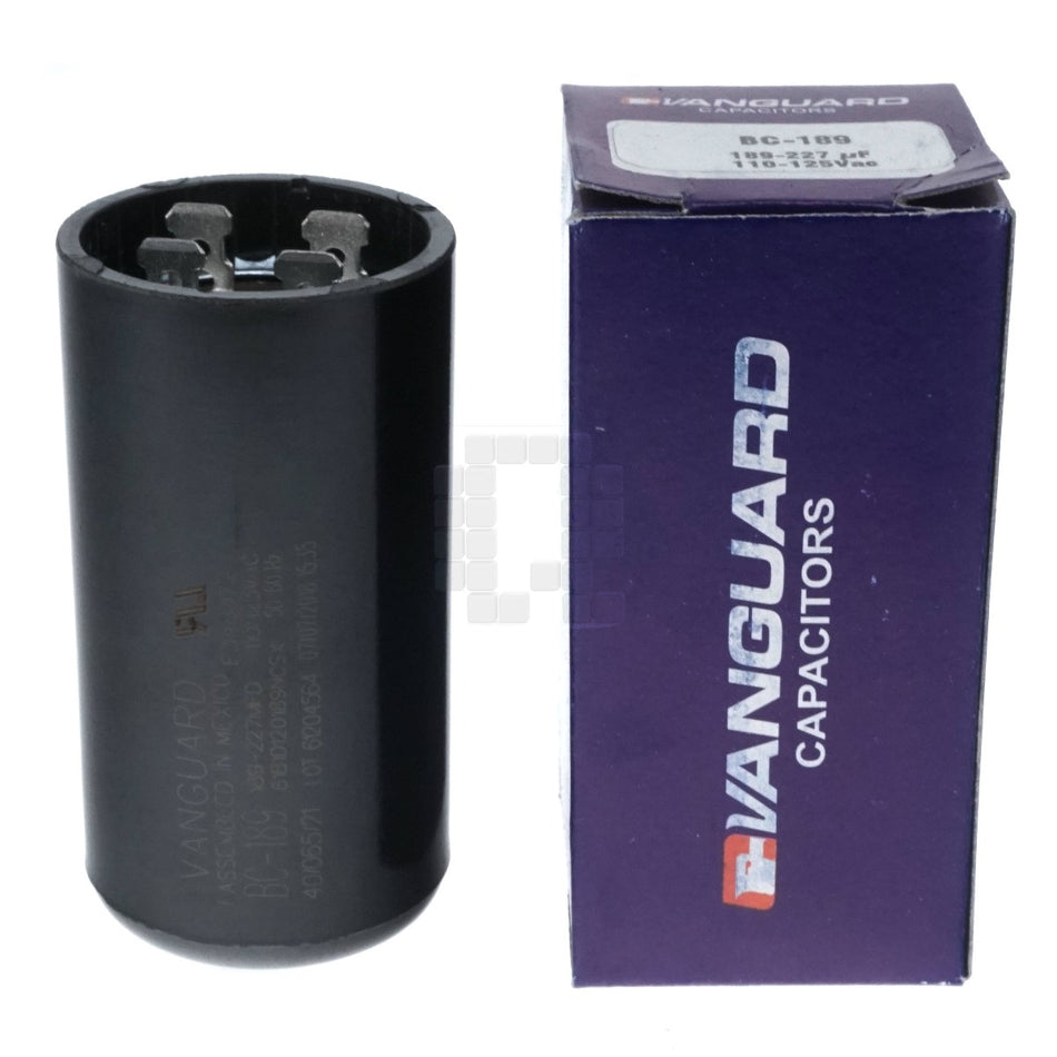 Vanguard BC-189 Electric Motor Start Capacitor, 189-227 µF, 110-125 VAC