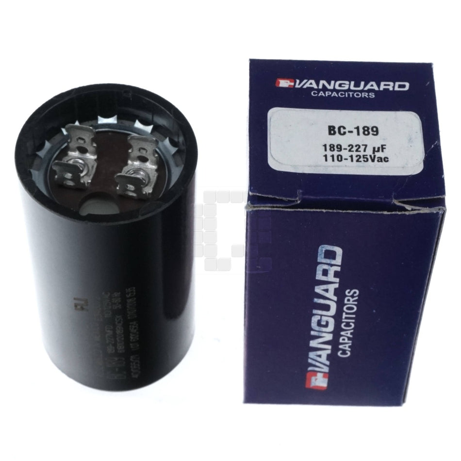 Vanguard BC-189 Electric Motor Start Capacitor, 189-227 µF, 110-125 VAC