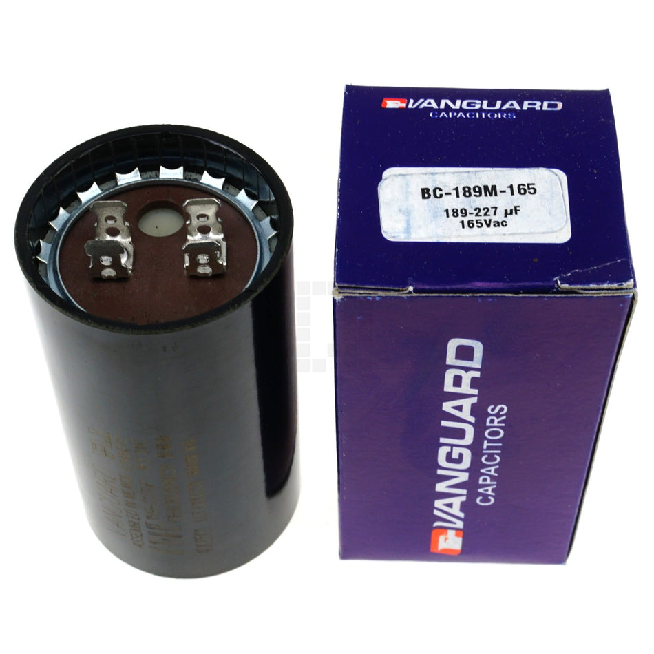 Vanguard BC-189M-165 Electric Motor Start Capacitor, 189-227 µF, 165 VAC