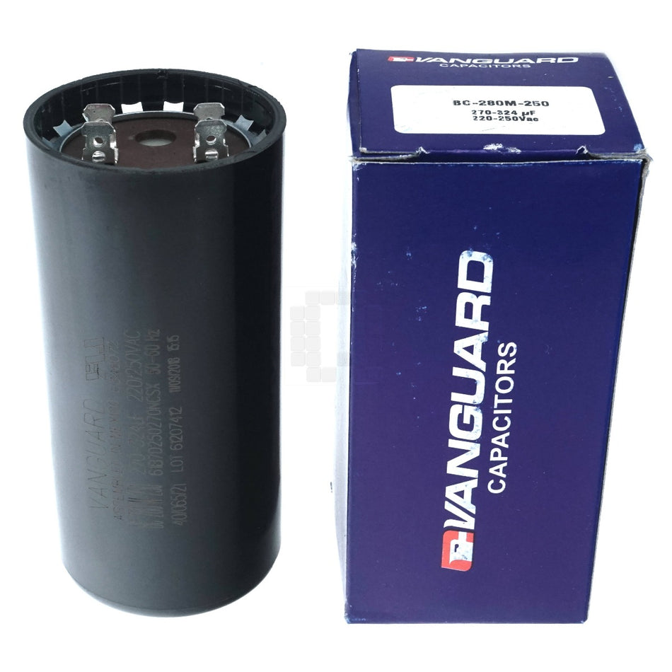 Vanguard BC-280M-250 Electric Motor Start Capacitor, 270-324 uF, 220-250VAC